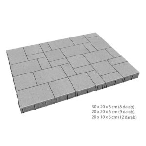 Térkő Frühwald - Classic Kombi 6cm Szürke 9,72 m2/# (30x20; 20x20,10x20)